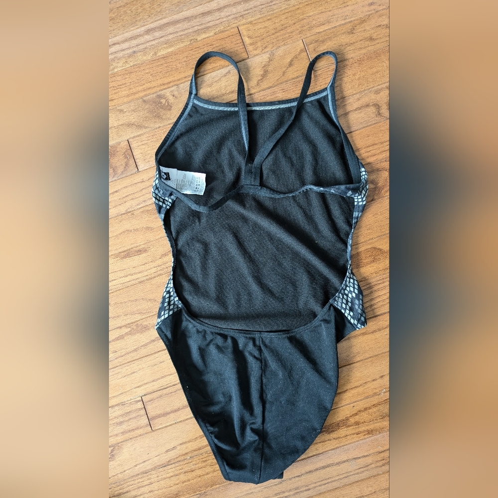 Women's Black and Gray Snakeskin Swimsuit - Picture 3 of 4